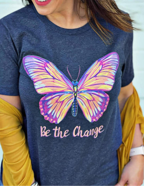 "Be The Change" Butterfly Graphic Tee