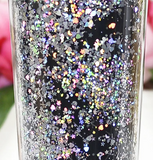 20 oz. Black Holographic Glitter Tumbler with Straw