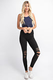 Black Laser Cut Buttery Soft Leggings