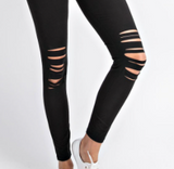 Black Laser Cut Buttery Soft Leggings