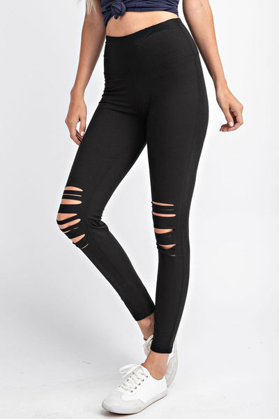 Black Laser Cut Buttery Soft Leggings