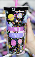 20 oz. I Need Space Glitter Tumbler with Straw