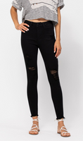 Jet Black Destroyed Skinny Jean by Judy Blue