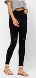 Jet Black Destroyed Skinny Jean by Judy Blue