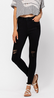 Jet Black Destroyed Skinny Jean by Judy Blue