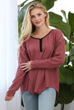 Soft Thermal Tunic Top with Contrast Details (2 color options)