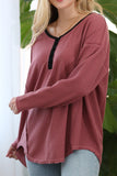 Soft Thermal Tunic Top with Contrast Details (2 color options)