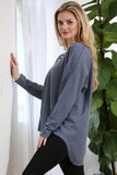 Soft Thermal Tunic Top with Contrast Details (2 color options)