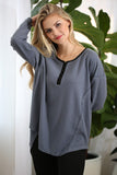 Soft Thermal Tunic Top with Contrast Details (2 color options)