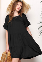 Short Sleeve Three Layer Dress